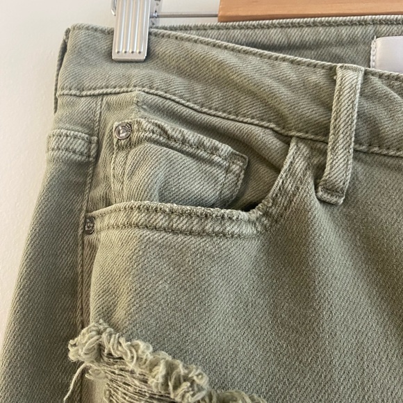 Guess Faded Green Distressed Jeans, Size 27 - Picture 6 of 12